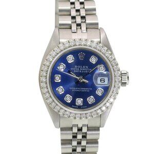 ROLEX DATEJUST BLUE DIAMOND DIAL 1.15CTW DIAMOND STEEL JUBILEE WATCH 26 MM 69174